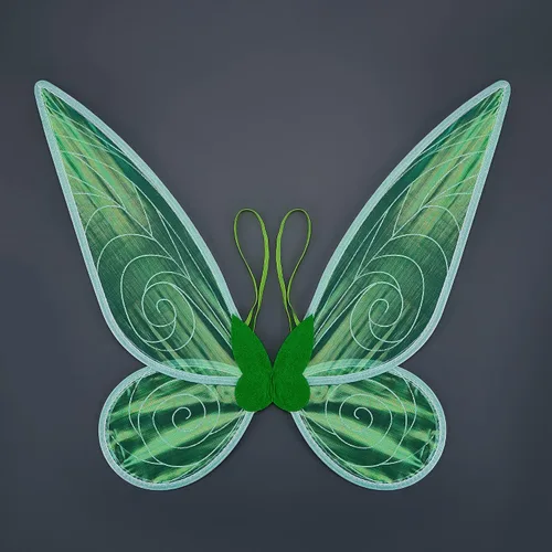 Vista 4 de Alas de hada de mariposa para niña, accesorio de disfraz de princesa de Halloween, alas brillantes y transparentes