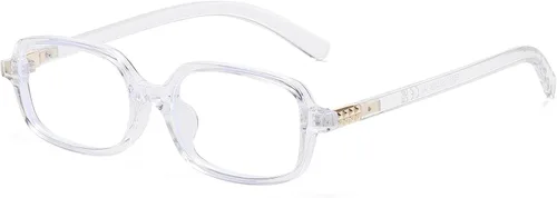 Vista 8 de Gafas rectangulares para mujeres y hombres, de los años 90, con marco cuadrado pequeño, lentes de luz azul, antifatiga ocular