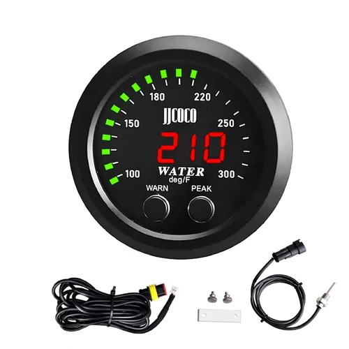 Vista 13 de Universal 52mm Medidor de Temperatura de Agua 0-300F (-17~187C) Electrónico LED Digital Azul DC12V para Automóvil con Adaptador de Sensor