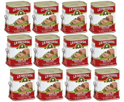 Vista 9 de La Preferida Carne de res en conserva con jugos, lista para comer, 0.53 onzas de proteína (12 onzas, paquete de 3)