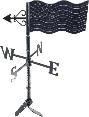 Vista 5 de Montague Metal Products - Veleta de bandera estadounidense - Bandera patriótica - Soporte de techo incluido - Fácil de instalar - Vana de viento
