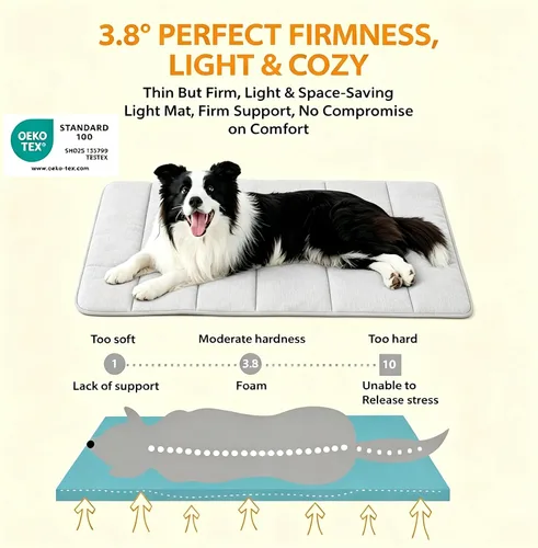 Vista 6 de Tapete refrescante para perros pequeños, almohadilla ortopédica de espuma viscoelástica de 24 x 18 pulgadas para verano, QMAX>0.5, almohadilla
