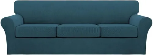 Vista 85 de Turquoize 2 fundas para sillas de sala de estar, funda de sofá con fundas de cojín individuales, funda de muebles para sillas (silla, beige biscotti)