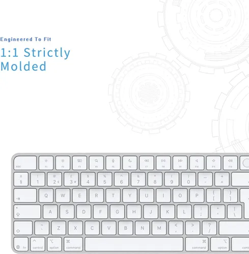 Vista 4 de Funda de teclado para teclado mágico M4 iMac 2024 (diseño europeo, llave de entrada de 7 formas) (modelo A3119, Touch ID, con llave numérica), funda