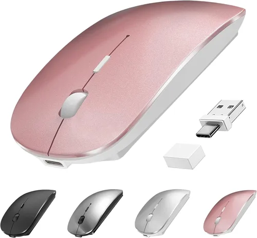 Vista 9 de Ratón inalámbrico Bluetooth USB C para MacBook Air Pro iMac Laptop Computer, Ratón C silencioso inalámbrico recargable para Mac Desktop/iPad/Surface