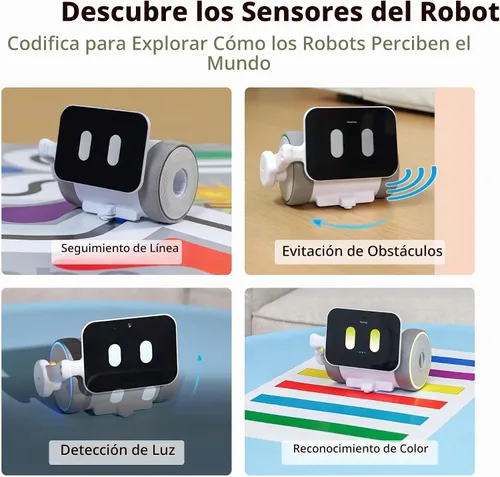Vista 5 de WhalesBot Pubbo Air - Robot interactivo inteligente para niños, voz/táctil/aplicación/control remoto, codificación modular/rasguño, robótico