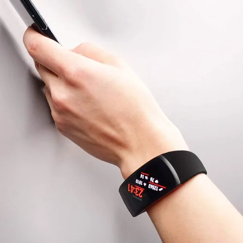 Vista 4 de Correas de repuesto de silicona suave para reloj inteligente Samsung Gear Fit 2 y Fit 2 Pro, grande, lavanda
