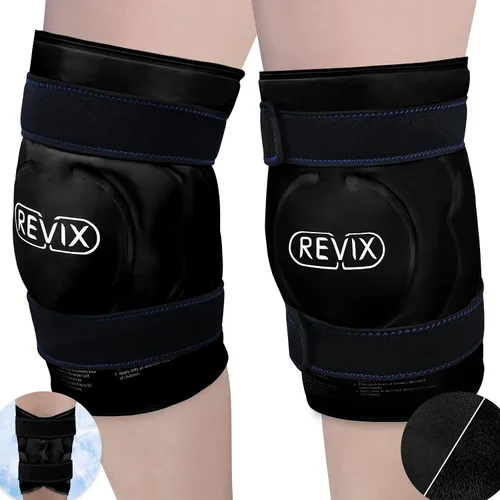Vista 12 de REVIX Rodillera de hielo reutilizable XXXL de 20 pulgadas para reducción de molestias, paquete de gel de terapia de frío extra grande para rodilla