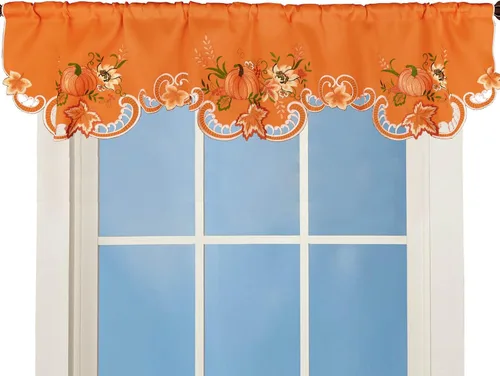 Vista 8 de Cenefa de Cortina de Ventana de Cocina con Bolsillo para Barra Bordada de Bastón de Caramelo de Navidad y Fiestas A 58 × L 14 Pulgadas