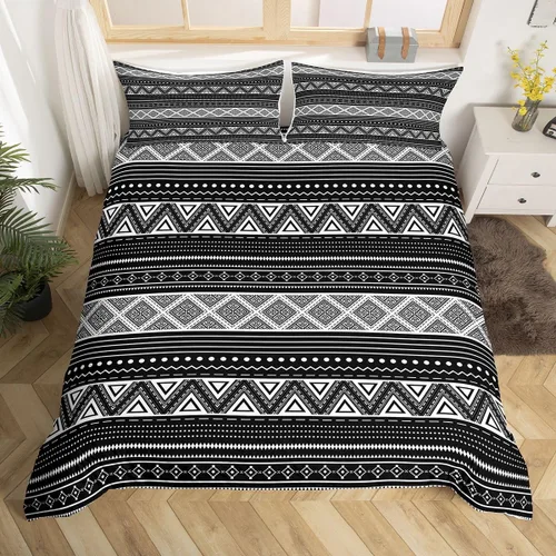 Vista 9 de Juego de ropa de cama de dibujos animados para niños, funda de edredón con estampado de vaca, funda de edredón negra y blanca, funda de edredón