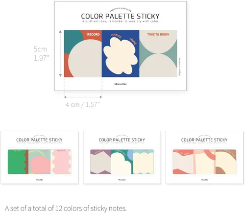 Vista 2 de Monolike Paleta de colores Sticky Objet 300 A Set 4P - Bloc de notas autoadhesivo 30 hojas