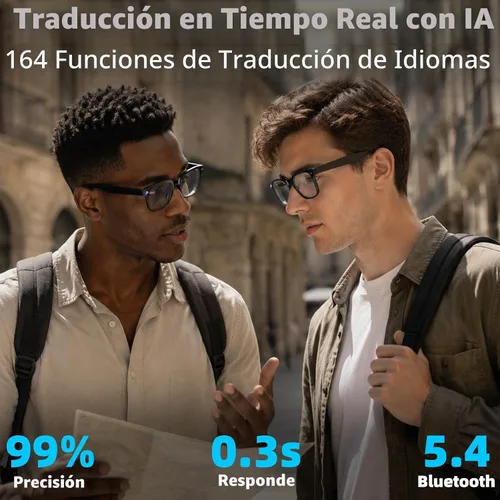 Vista 7 de Gafas inteligentes AI con cámara de 8 MP, gafas de sol de video HD 1080P