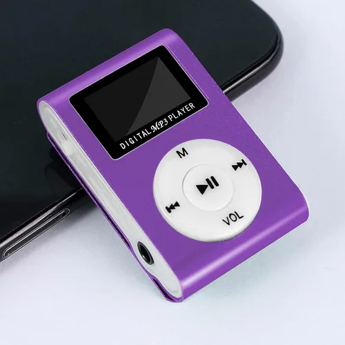 Vista 7 de Reproductor de MP3 para deportes, reproductor de música portátil USB de viaje con altavoz, pantalla LCD, música digital, tiempo de espera Negro