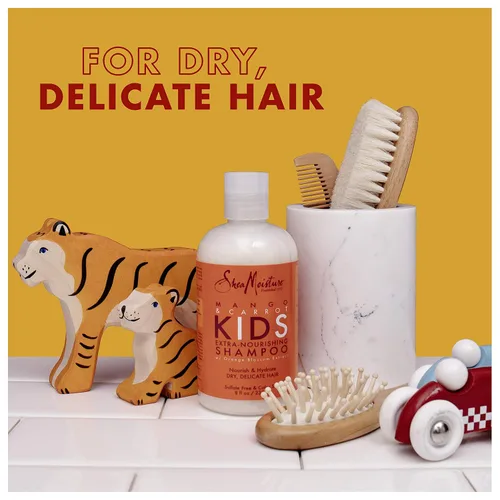 Vista 5 de SheaMoisture Champú extra nutritivo para el cuidado del cabello para niños Mango Zanahoria con manteca de karité 8 oz