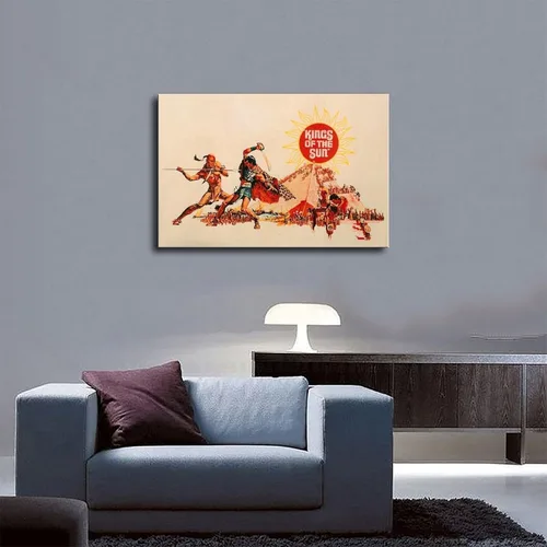 Vista 5 de SHUBIAO Kings of The Sun Retro Old Movie Poster Art Cover 2 Canvas Poster Wall Art Decor Print Picture Paintings for Living Room Bedroom Decoration