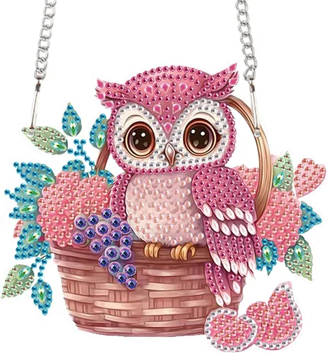 Vista 36 de AiYuanzsh Animal Parrot DIY Kits de Pintura de Arte de Diamante de Acrílico Colgante Pendientes de Arte de Diamante de Rinstone Especialmente