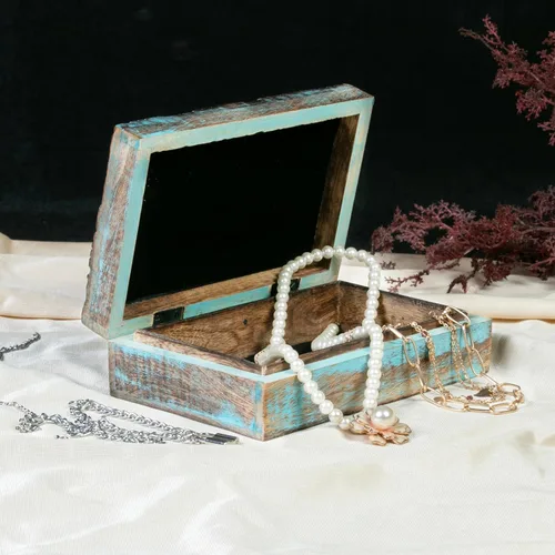 Vista 4 de Caja de madera - Caja de recuerdo con tapa - Caja de memoria para recuerdo - Diseño de hojas - Caja de cristal para guardar piedras, diseño grabado