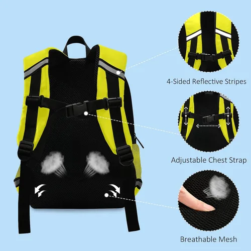 Vista 4 de Mochila para niños, Monster Truck ligera, para niños y niñas, con clip para el pecho, Monster Truck, Mochilas tradicionales