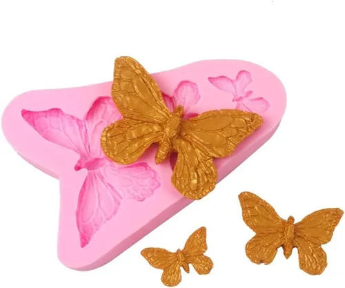 Vista 4 de Moldes de silicona de mariposa - Mini moldes de fondant de mariposa para herramientas de decoración de pasteles