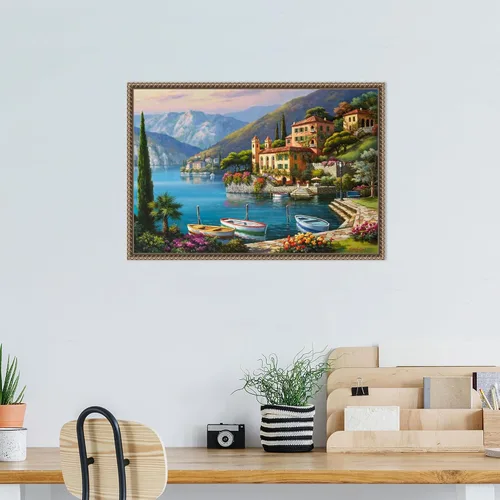 Vista 5 de Amanti Art Lienzo enmarcado para pared, 16 x 23 pulgadas, Villa Bella Vista de Sung Kim, lienzo enmarcado para pared, obras de arte de paisajes