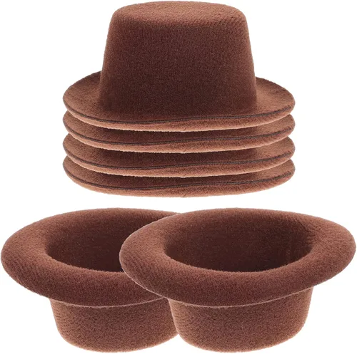 Vista 11 de Sombreros de muñeco de nieve para manualidades, 6 mini topsombreros, 3.54 x 1.18 pulgadas, sombreros de tela en miniatura de Navidad, accesorios