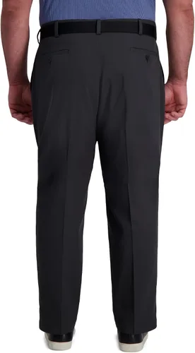 Vista 3 de Haggar Mens Cool Right Performance Flex Solid Classic Fit Flat Front Pant-Reg. And Big And Tall