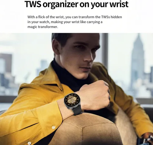 Vista 8 de Reloj inteligente con auriculares, relojes inteligentes TWS 2 en 1, reloj inteligente con pantalla AMOLED colorida de 1.43 pulgadas para Android
