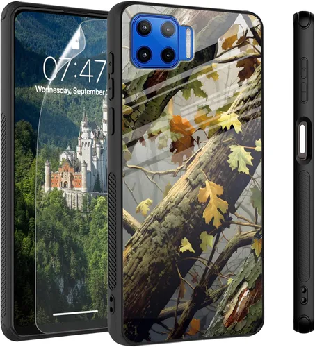 Vista 27 de Funda para Motorola Moto Edge 2022, cubierta trasera de vidrio templado con protector de pantalla, funda protectora a prueba de golpes para Motorola