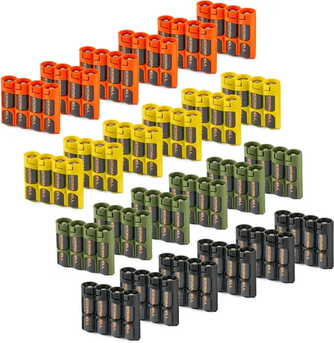 Vista 10 de Soporte para 12 baterías Storacell, AA Powerpax, color amarillo. Negro