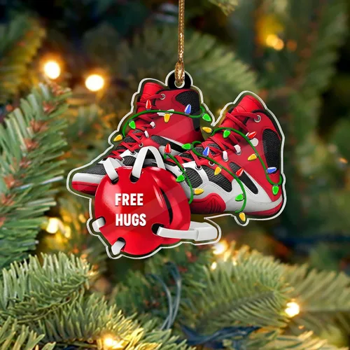Vista 8 de Adorno de Navidad de lucha libre 2025, adornos de luchador niño para árbol de Navidad, decoración colgante de madera con temática deportiva, regalos