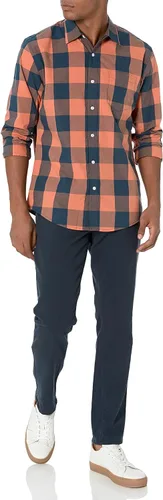 Vista 5 de Tienda Essentials - Camisa de popelina para hombre informal de manga larga con ajuste regular