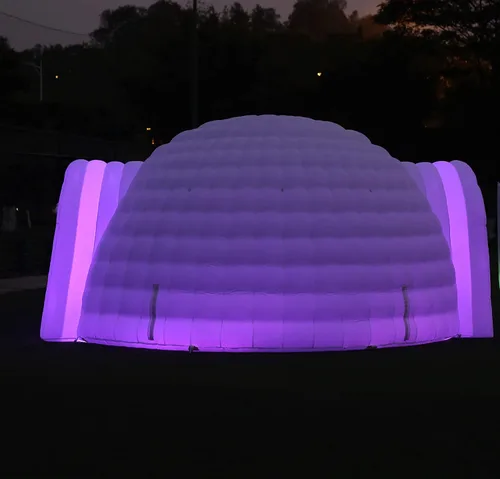 Vista 4 de Tienda de campaña inflable de 16.5 pies de diámetro con soplador de aire, tienda de campaña de cúpula para exteriores, club nocturno, fiesta, tienda