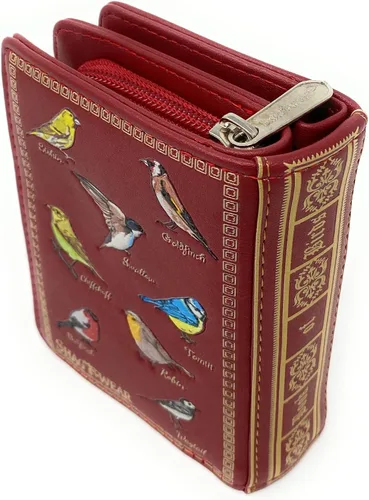 Vista 2 de Shag Wear Libro de pájaros - Cartera para mujer, color rojo mediano, Libro de Aves Rojo Mediano, Moderno