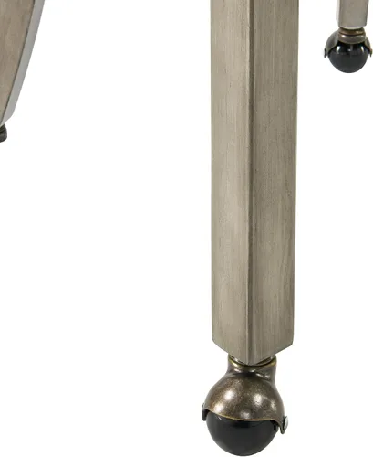 Vista 8 de Silla de comedor con ruedas y brazos, sillas de póker de PU, gris antiguo