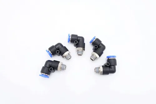 Vista 20 de Accesorio de Conexión por Empuje 1/2" Tubo OD x 1/2" Rosca Macho NPT, Codo Neumático Macho para Línea de Aire y Agua de 90 Grados con Giratorio