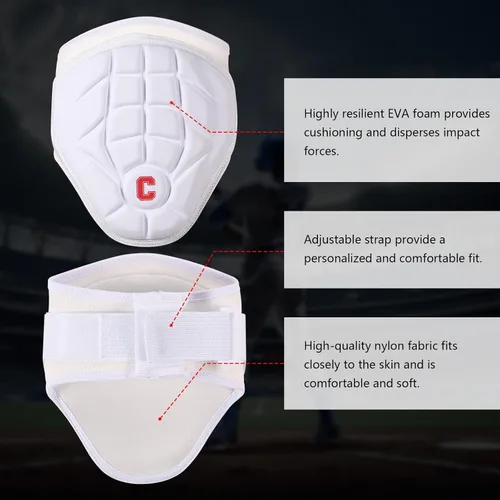 Vista 5 de Cienfy - Codera de béisbol y sóftbol (WH-M) Protector de antebrazo para jóvenes y adultos Blanco