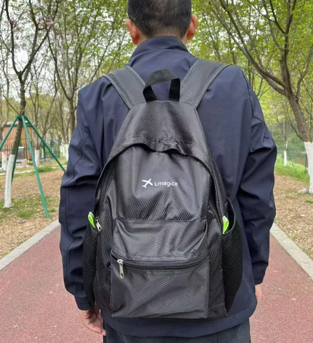 Vista 3 de Mochila de cuero genuino y lona encerada para viaje, mochila para portátil, Negro2, Mochilas de viaje