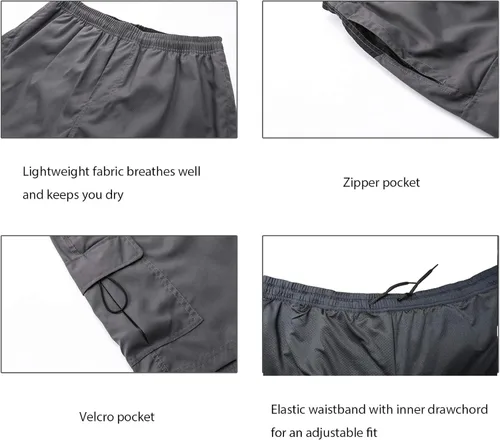Vista 3 de EZRUN - Pantalones cortos de ciclismo de montaña acolchados 3D para hombre