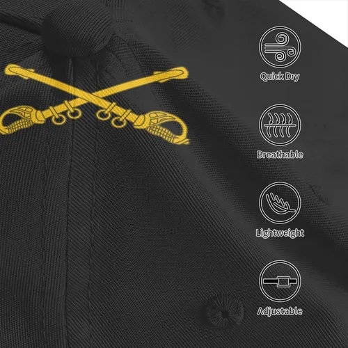 Vista 6 de Us Cavalry Branch Insignia Gorra de béisbol para hombre y mujer, gorra de béisbol ajustable, informal, transpirable, para exteriores, gorra