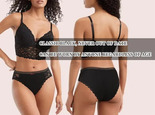 Vista 2 de LEVAO Ropa interior de algodón para mujer, bragas de bikini transpirables hipster elásticas, paquete múltiple S-XL