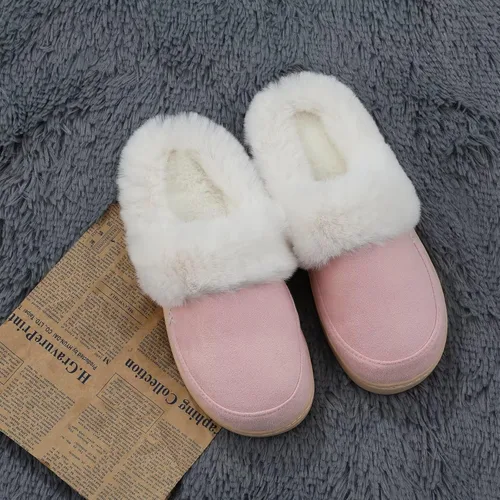 Vista 7 de NineCiFun Pantuflas de casa de gamuza para mujer y hombre, pantuflas mullidas con forro de piel sintética para interiores y exteriores, zapatos