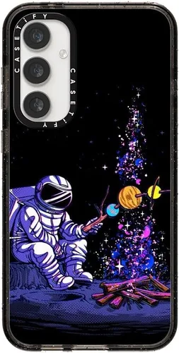 Vista 95 de CASETiFY Funda de impacto para Galaxy S22+ - Adhesivo Aries Moross, color negro transparente