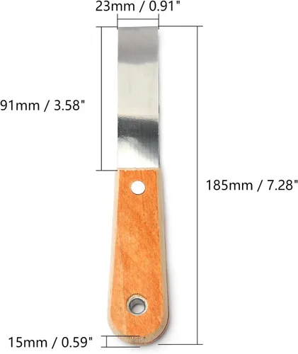 Vista 2 de Raspador de masilla de 1 pulgada, cuchillos de masilla rígidos de acero Cr-V con mango de madera, 2