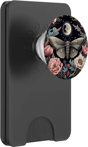 Vista 7 de Moth Moon Flowers Astrología Celestial PopSockets intercambiables PopGrip