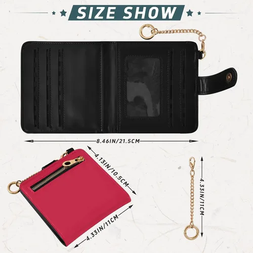 Vista 3 de ODAWA RFID Wallet Slim Crimson Foldable Wallet with 7 Card Slots