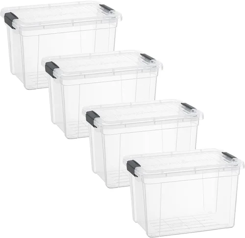 Vista 41 de Superio Mini contenedor de almacenamiento de plástico para crayón, suministros de arte y estuche de costura, organizador pequeño apilable