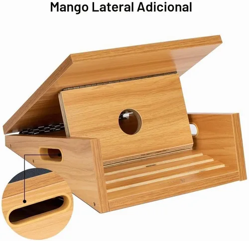 Vista 3 de StrongTek Tabla inclinada de madera extragrande, tabla inclinada ajustable y estirador de pantorrillas, tabla de estiramiento, mango lateral extra