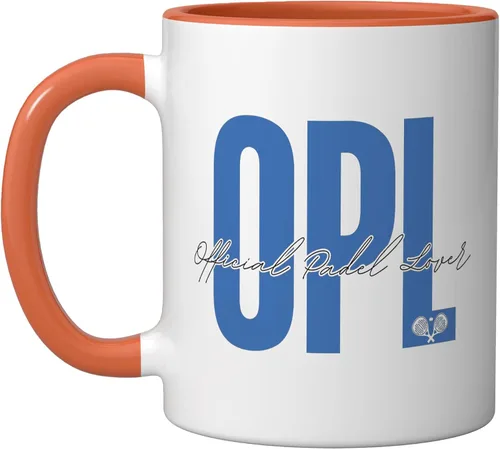 Vista 6 de OPL Official Padel Lover - Taza de cerámica, color rosa y blanco Rosa/blanco