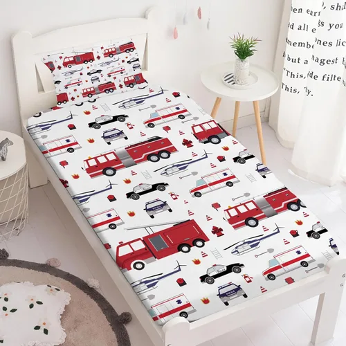 Vista 17 de Yasida Sábanas bajeras y fundas de almohada para cama individual de avión (1 sábana bajera y 1 funda de almohada), juego de sábanas para niños