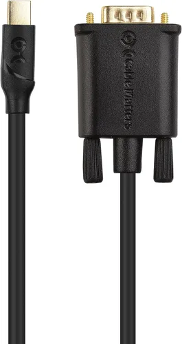 Vista 5 de Cable Matters Cable Mini DisplayPort a VGA (cable Mini DP a VGA) en negro de 6 pies - Compatible con Thunderbolt y Thunderbolt 2